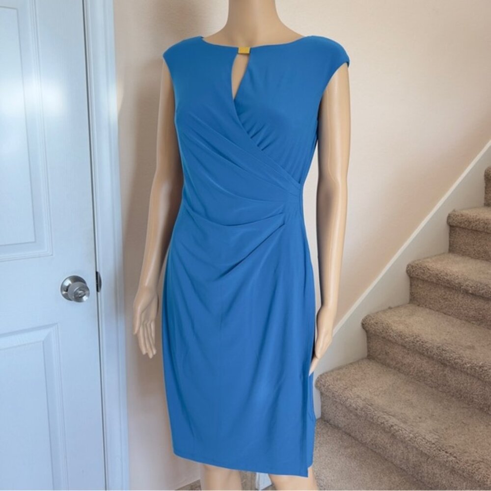 Fabulous Sexy Slinky Ralph Lauren Caribbean Blue Dress